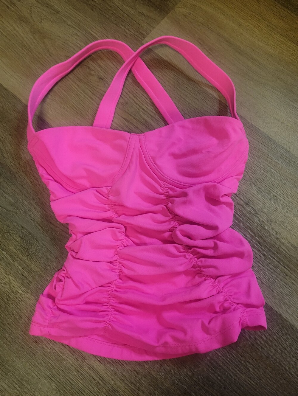 Free People hot pink nylon & spandex halter top in XS #halter #freepeople